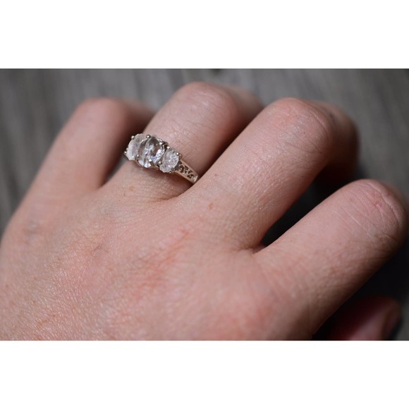Art Deco Ring Raw Diamond Ring Rough Diamond Ring promise anniversary gi… - Picture 4 of 6
